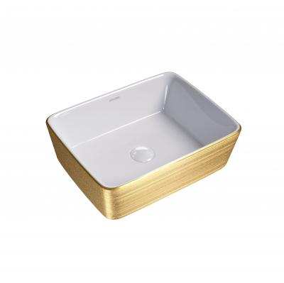 Раковина накладная Grossman GR-3016GW (480х370х130) золото